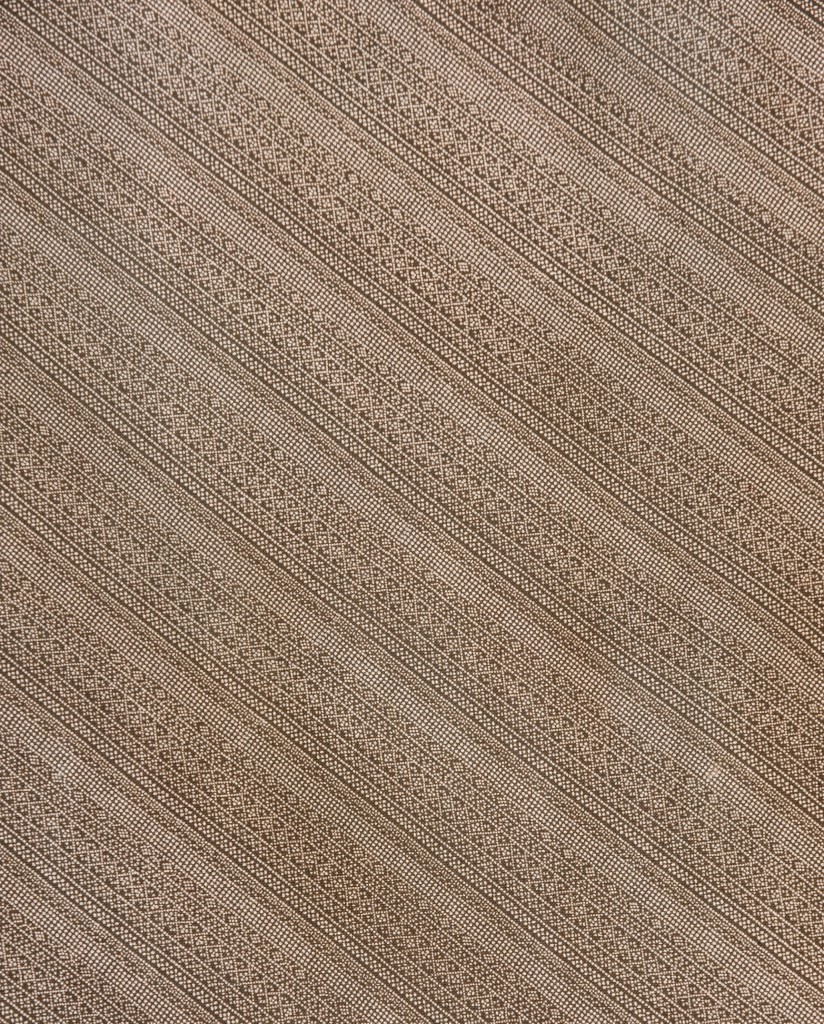 名古屋帯【藍田正雄】小紋師 紬地 鱗文 正絹 茶紫色 難い 九寸 